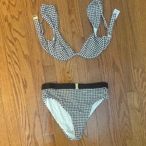 Onia black gingham bikini size S
